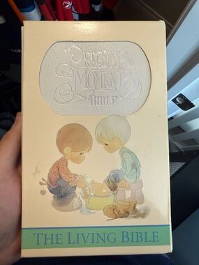 Precious Moments Cream and Blue Illustrated Bible